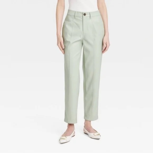 a new day Pants - ❤️‍🔥BOGO FREE Women's A new day Faux Leather Mint Straight Fleece Pants